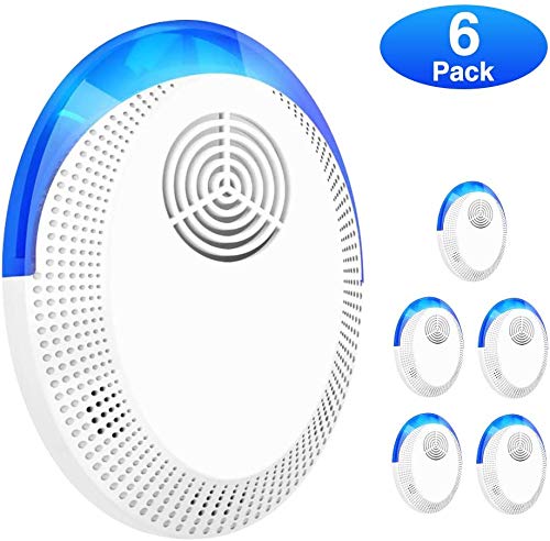 Ultraschall-Schädlingsbekämpfer, 10 W, zum Einstecken, elektronisch, tragbar, für Haustiere geeignet, vertreibt Flöhe, Käfer, Mücken, Mäuse, Insekten, Ameisen, Spinnen, Ratten (6 Stück)