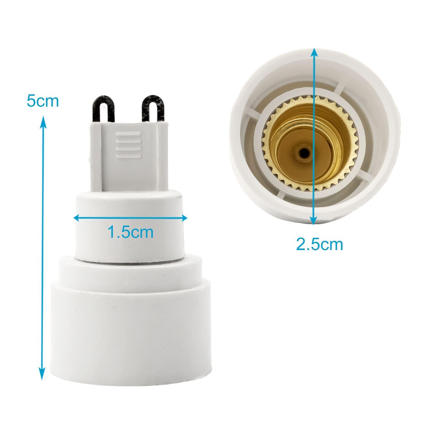 Supporto Nichelato Filetto 20.8x2 Per Pastiglia Portalampada G9. Attacco Maschio M10x1 - Foto 6