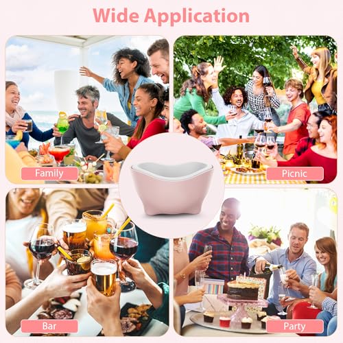 Stemless Wine Glass Chiller, Separable & Refreezable Wine Cooler to Keep the Chill in Your Glass, New Wine Accessory Perfect Gift for Wine Lovers, Pink