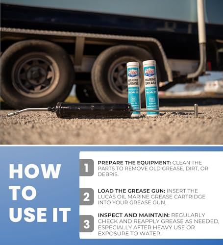 Image of Marine Grease Tube 14 oz Bundle with Microfiber Cloth - Heavy Duty Marine Grease for Trailer Wheel Bearings, Chassis Lubrication, and Outboards - Rust & Oxidation Resistant - Gift Set (9 Items)