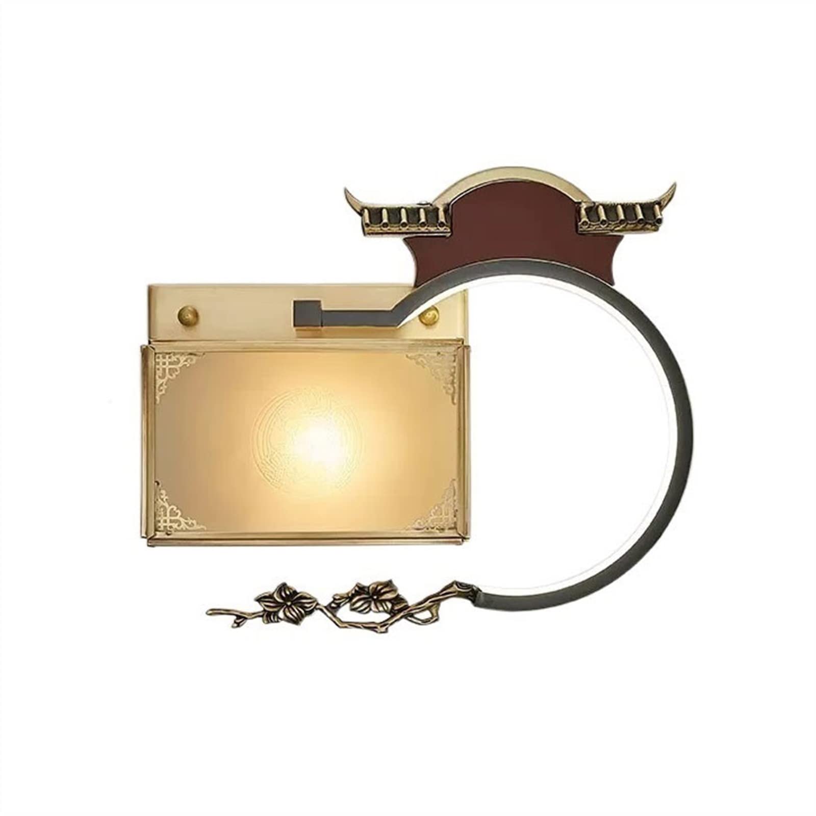 YNIYUJKL Wall Lamp Retro Chinese Style Wall Lamp Copper Light Luxury Decorative Wall Lamp Zen Style Corridor Staircase Lighting Lamp Wall Mount Light,Right