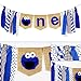 Ecore Fun 1st Birthday Party Decoration Supply Burlap High Chair ONE Banner for Baby Boy - Blue Theme
