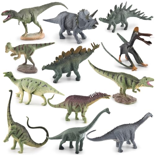 Mini Dinosaurios Juguetes para Niños, 12 Piezas Pequeños Figuras