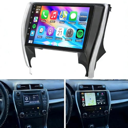 Image of 2+64G Double Din Car Radio for Toyota Camry 2015 2016 2017, 4 Core 10.2 Inch Android 14 Touch Screen Car Stereo with Wireless Carplay Android Bluetooth GPS AHD Backup Camera WiFi SWC FM Mirror Link