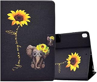 ONETHEFUL Etui Libro do Apple iPad 10,2" 2021 2020 2019 / iPad Air 3 10,5" 2019 / iPad Pro 10,5" 2017 Etui ochronne na tablet z PU skóra i stojak - Stokrotki słoń