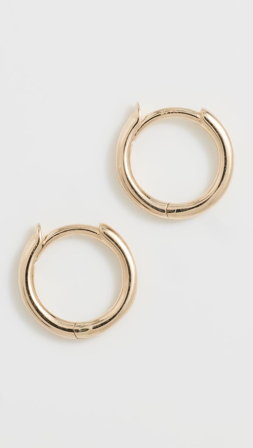 Zoe Chicco Women's 14k Gold Small Hinge Huggie Hoops - Image 4