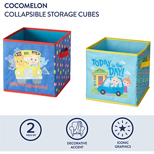 Image of Idea Nuova Cocomelon Set of Two Spacious Collapsible Storage Cubes, 10 inchx10 inch