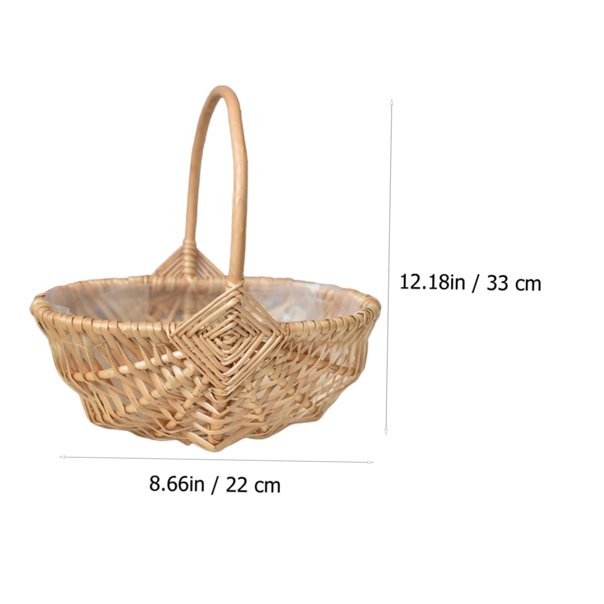 Handgewebte Rattan Körbe Tragbar und Vielseitig 2 Stück in Khaki für Blumen und Kleinteile als Hochzeitsdekoration oder Festbankett Accessoire