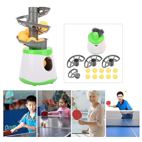 oiakus Table Tennis Serve Machine, Mini Automatic Ping Pong Robot Launcher, Portable Multifunctional Trainer for Kids, Beginners Player, Ping Pong Ball Practicing Training and Exercise