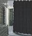 Ruffled Black Fabric Shower Curtain