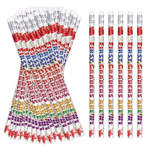 Zhirlyn 36 Pcs 1st Graders Pencils Cute Motivational Pencils with Erasers First Day of...