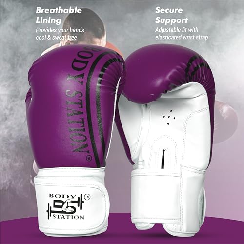 Image of Boxing Gloves - Faux Leather Training Gloves with Hook and Loop Velcro Closure for Long-Lasting Strength and Durability