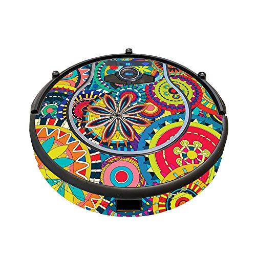 Image of MightySkins Skin Compatible with Shark Ion Robot 750 Vacuum Minimal Coverage - Flower Wheels | Protective, Durable, and Unique Vinyl wrap Cover | Easy to Apply, Remove | Made in The USA