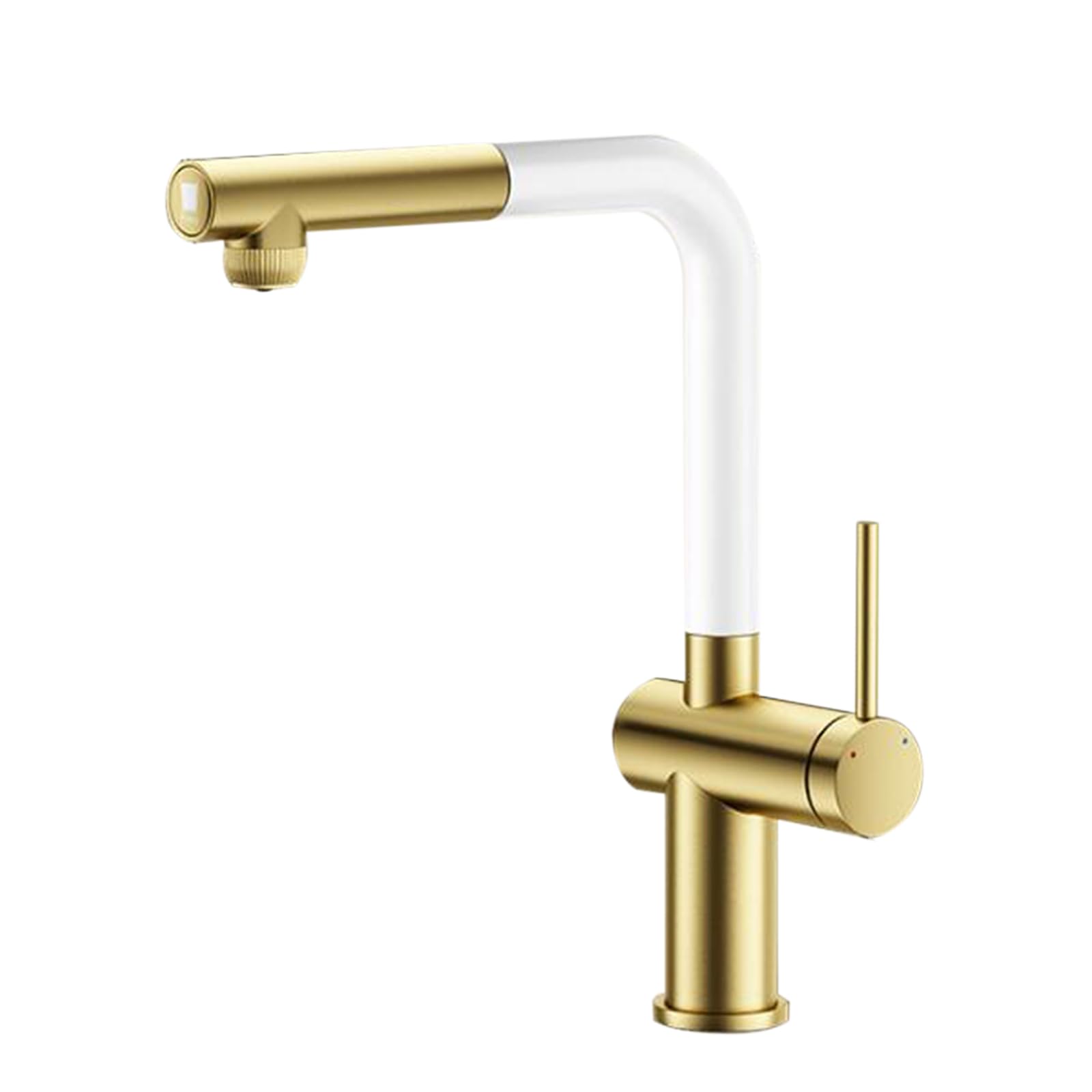 ZQFHSX Kitchen Mixer Tap, Pull Out Brass Swivel Faucet in and Chrome Finish