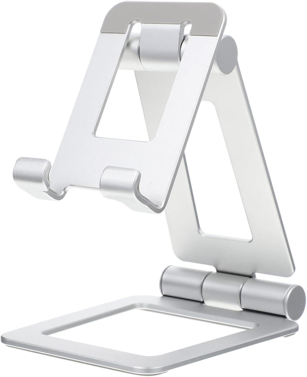 HOMSFOU Adjustable Phone Stand Foldable Mobile Phone Holder and Tablet Bracket Multi-Angle Desktop Holder for Smartphones Anti-Skid Base for Desk Home Office Dorm School