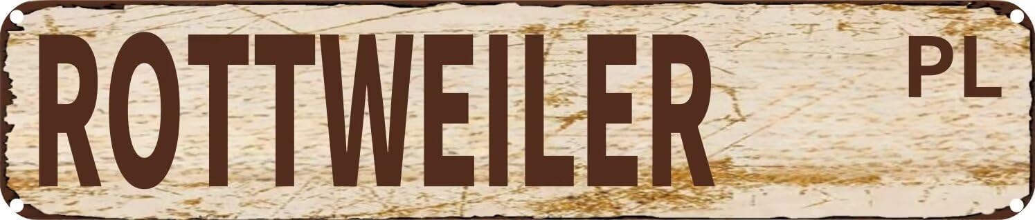 Vintage Tin Sign Retro Metal Wall Decor ROTTWEILER PL Rustic Aluminum Plaque for Home,Bar,Kitchen,Garage,Man Cave 4x16 Inch