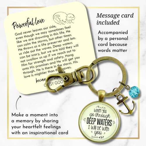 Gutsy Goodness Anchor Keychain Deep Waters Quote Jewelry Inspirational For Women with Gift - Thumbnail 2