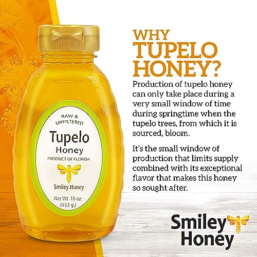 Smiley Honey 100% Tupelo Miel Orgánica Pura 8oz miniatura 2