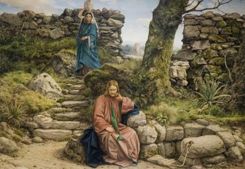 DQCJIYIGL Pinturas Famosas Carteles e Impresos Arte Della Tela la donna di Samaria di William Dyce para la Decoración del Hogar del Dormitorio 60x90cm