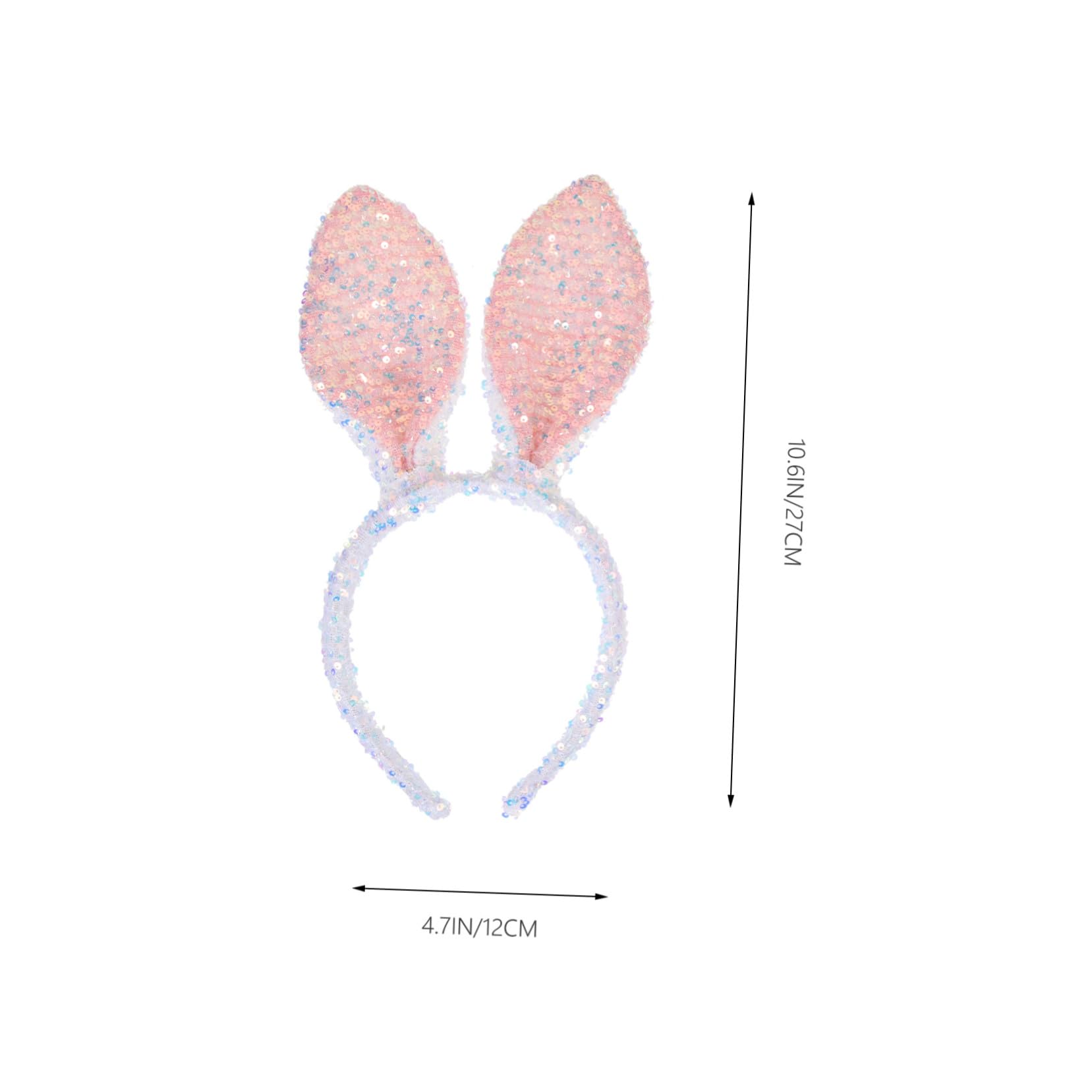 VICASKY 10 Pièces Bandeau Oreilles Lapin Paillettes Blanc Accessoire Cosplay Fête Pâques Garçon Fille Confortable et