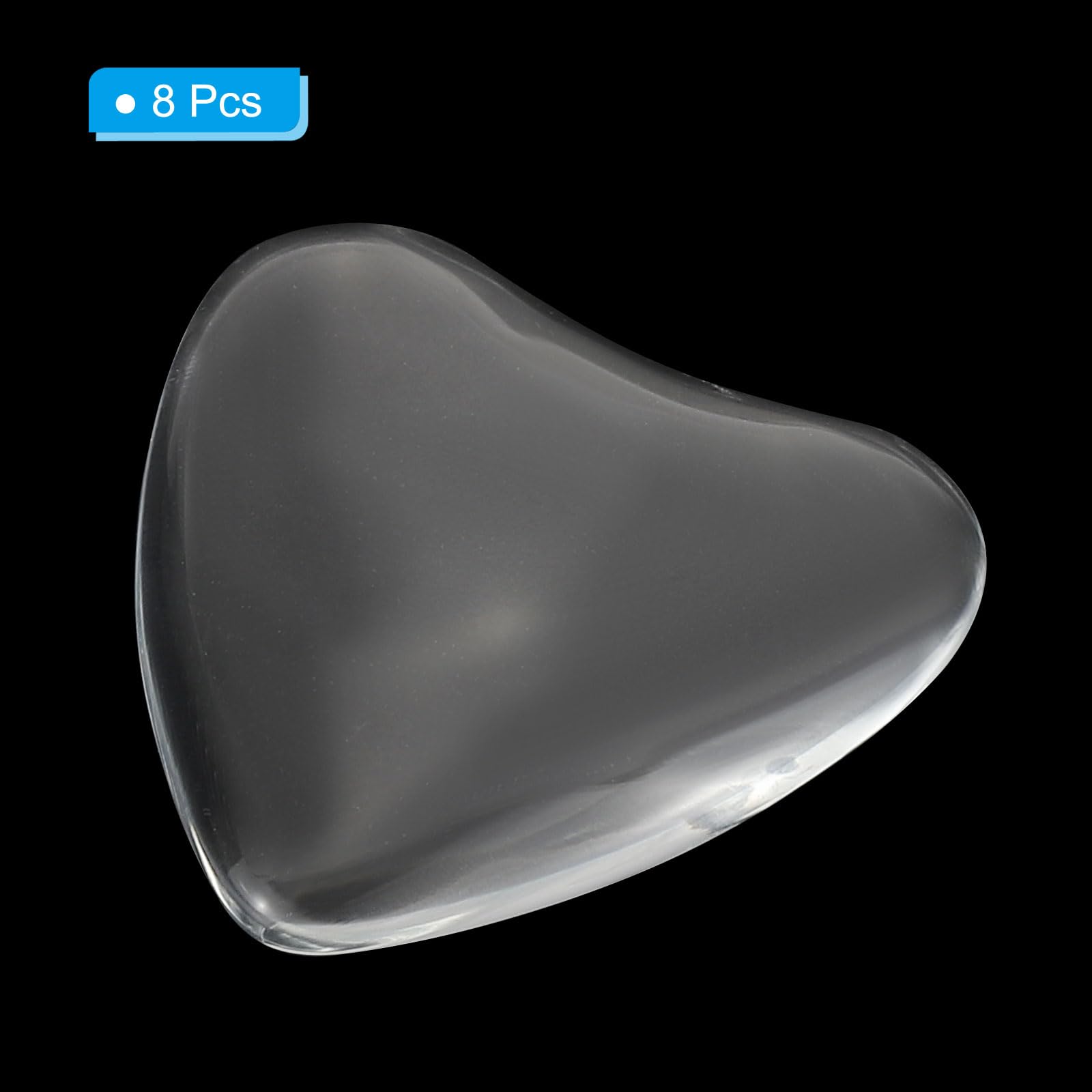 PATIKIL Transparent Glass Cabochons, 8Pcs 35x34mm Heart Shaped Glass Dome Tiles for Photo Pendant Jewelry Making Clear - Image 3
