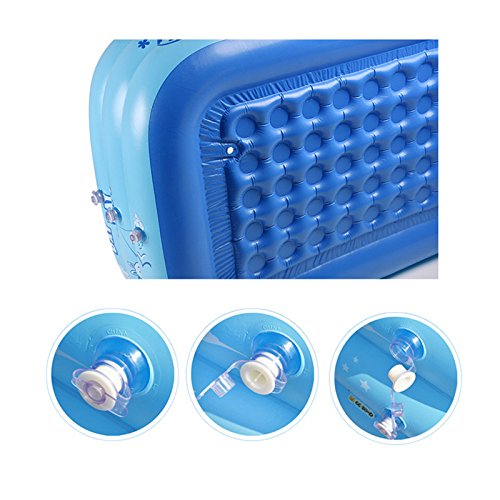 JYCRA Baby aufblasbare Badewanne, Zusammenklappbar Pool, Dicker Langlebig Baby Schwimmbad Tragbar Reise Becken Dusche für Baby und Kinder, PVC, Blau, 120x70x35cm…