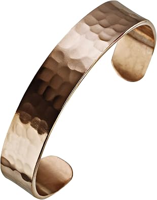 DEMMEX Hammered Copper Bracelet for Men & Women 100% Pure Solid Turkish Copper Cuff, 1.5mm Thick, Uncoated, Unisex, Handcrafted, Wooden Gift Box, No Magnet, Pain & Stress Relief, Adjustable