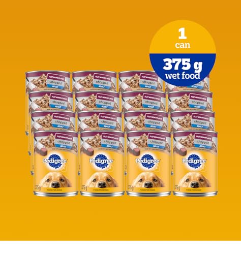 PEDIGREE CHOPPED Ground Adult Soft Wet Dog Food – Filet Mignon Beef Flavour – With Beef - 12x 375g (13 oz) Cans image 2
