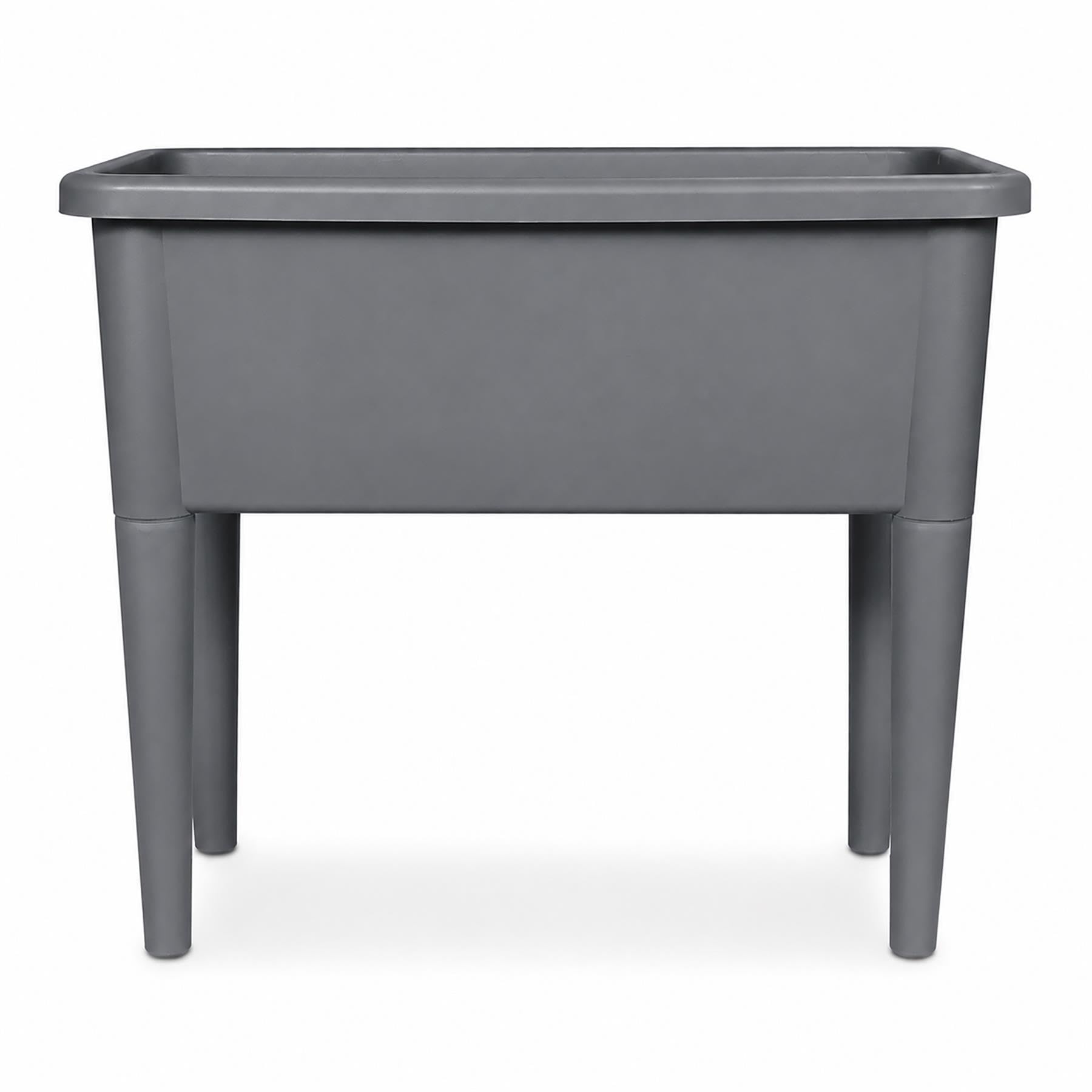 simpa XL Raised Garden Bed Planter, Grey Plastic Trough Planter Pot for Flowers, Herbs and Vegetables, 76 x 65 x 37 cm