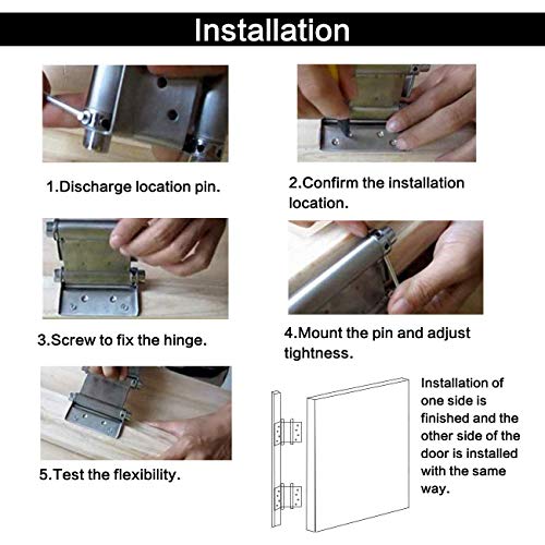 3"Double Action Spring Hinges Stainless Steel Self Closing Hinges Double Door Hinges For Cafe Saloon Pub Swinging Doors, Including Pins And Screws, 4-Pack #TOP6