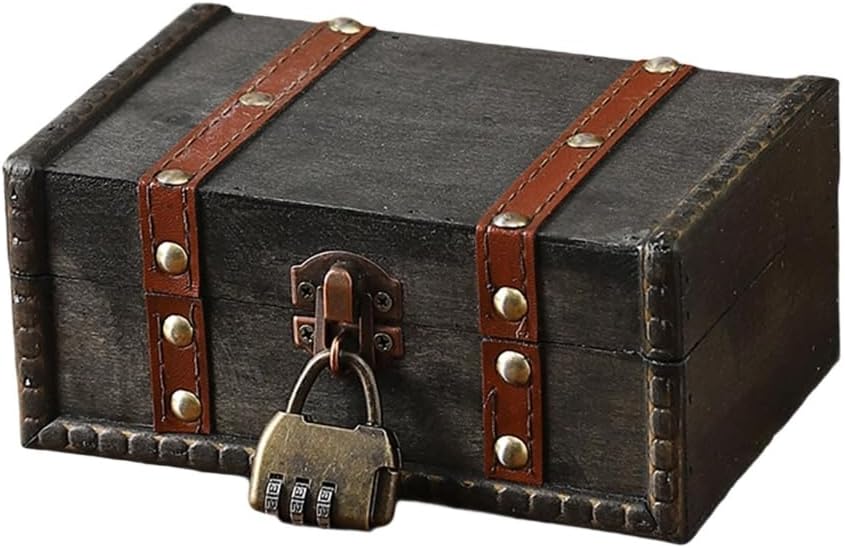 Decorative Wooden Storage Chest With Vintage Design User Friendly Materials For Organizing Toy Documents