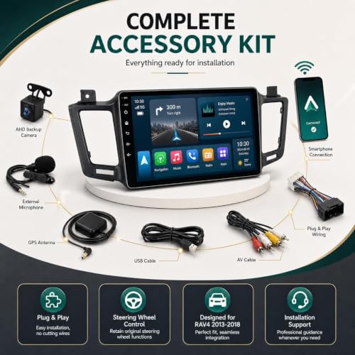 Image of Android Car Radio Stereo for Toyota RAV4 2013-2018: 10.2 inch 1280 * 800 Touchscreen Wireless Carplay Android Auto Backup Camera Mirror Link GPS Bluetooth 5G WiFi FM DSP RDS 2+32GB