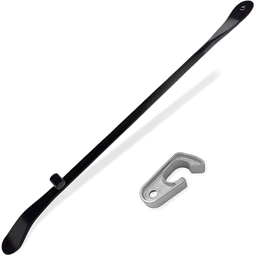 Amerito Tire Bar - Mount and Demount Iron - Change Tires on Cars, Trucks, Semi Trailers, Tractors, Buses, ATVs | 40 in x 4/5 in | 40CR Steel | (1 Bar + Bonus Tire Bead Holder)