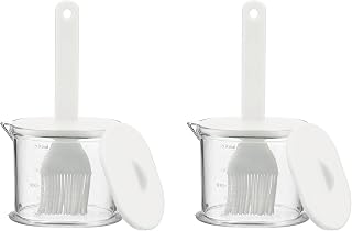 uxcell 2Pcs 6.8oz Oil Dispenser with Brush 2 in 1 Oil Bottle Light Blue | with Silicone Basting Brush, for Kitchen Cooking BBQ Vinegar Grilling Frying Outdoor Camping