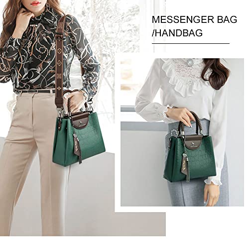 Female Handbag Fashion Large Capacity PU Leather Single Shoulder Bag Ladies Crossbody Bag - Green