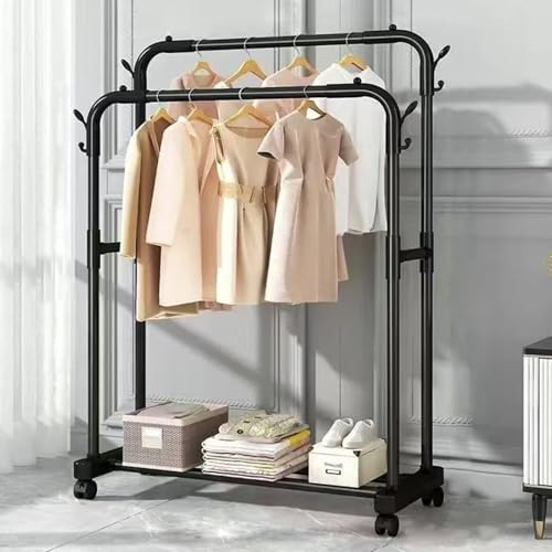 Portant à vêtements double barre en métal idéal pour organiser votre chambre