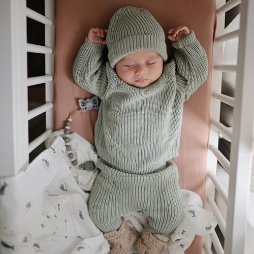 Image of mushie Muslin Baby Swaddle Blanket | 100% Organic Cotton (Whales)