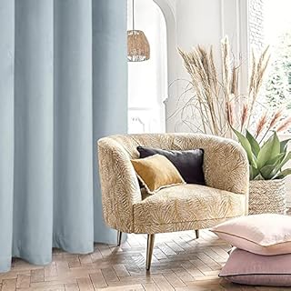 always4u Super Soft Velvet Curtains Silver Blackout Curtains 46x54 Inches Eyelet Thermal Insulated Fully Lined Window Treatment for Living Room 1 Pair
