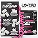 JAWCO Ultra-tough Jawline Chewing Gum | Get a Stronger, Squarer Jawline | Jaw Training Hard Gum | Chisel, Sculpt, Tone your Jaw | 15X Hardness | Facial Fitness Mewing Gum | Buff Bubblegum (1-Pack)
