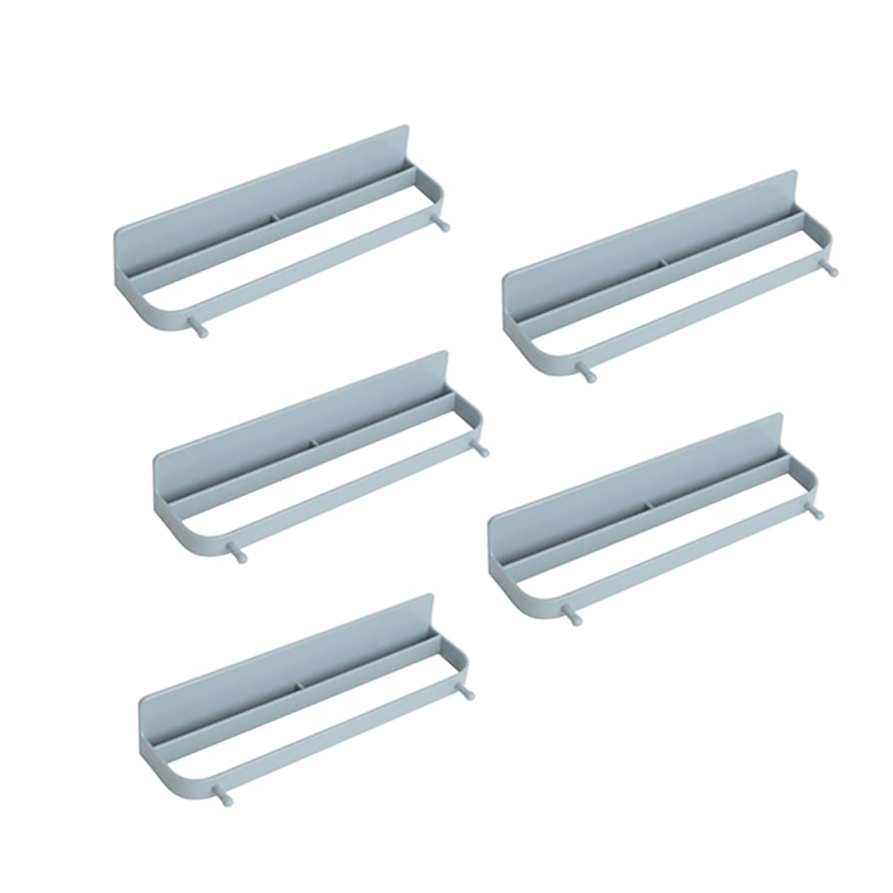 OUNONA 5pcs Wall Mounted Shoes Organizer Rack Creative Punch Shelf for Bathroom Easy Install Self Adhesive Hooks Space Saving Slipper Storage Holder Grey