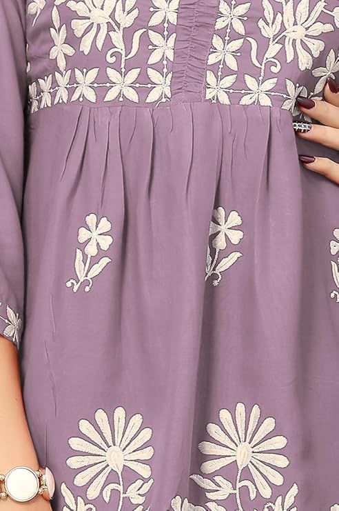 Ręcznie haftowana tradycyjna bluzka z wiskozy Chikankari dla kobiet, designerski styl Kurti