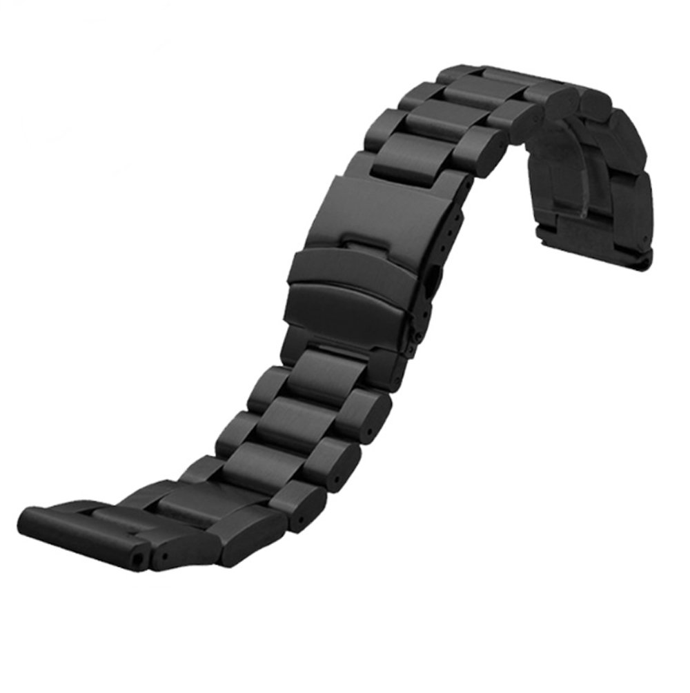 23mm Black/Silver Stainless Steel Watch Band Strap for Luminox 3050|3051|6402 (Black)