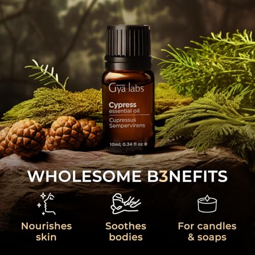 Image of 100% Pure Cypress Essential Oil - 0.34 Fl Oz - Cypress Oil for Hair, Skin, Diffuser, Aromatherapy & DIY Candle Making Scent
