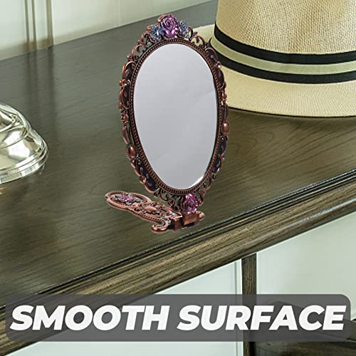 Miroir de maquillage vintage Ipetboom, fini les reflets flous, miroir à main - 6