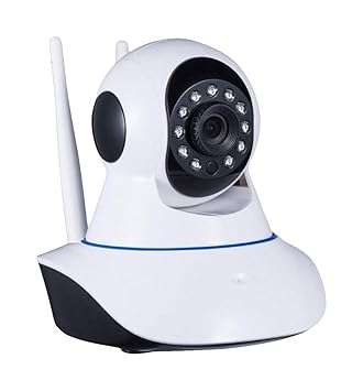 Zysk V380 Security IP Dual Antenna WiFi Enabled Indoor Security Camera with Night Vision for Security Home Office (White)