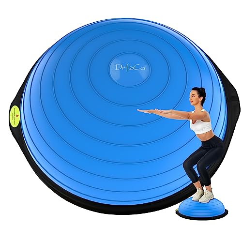 Image of Balance Ball Trainer-Half Ball for Yoga with Resistance Band and Foot Pump, Improve Workout Half Balance Ball,Exercise Balance Ball for Stability Training and Home Gym