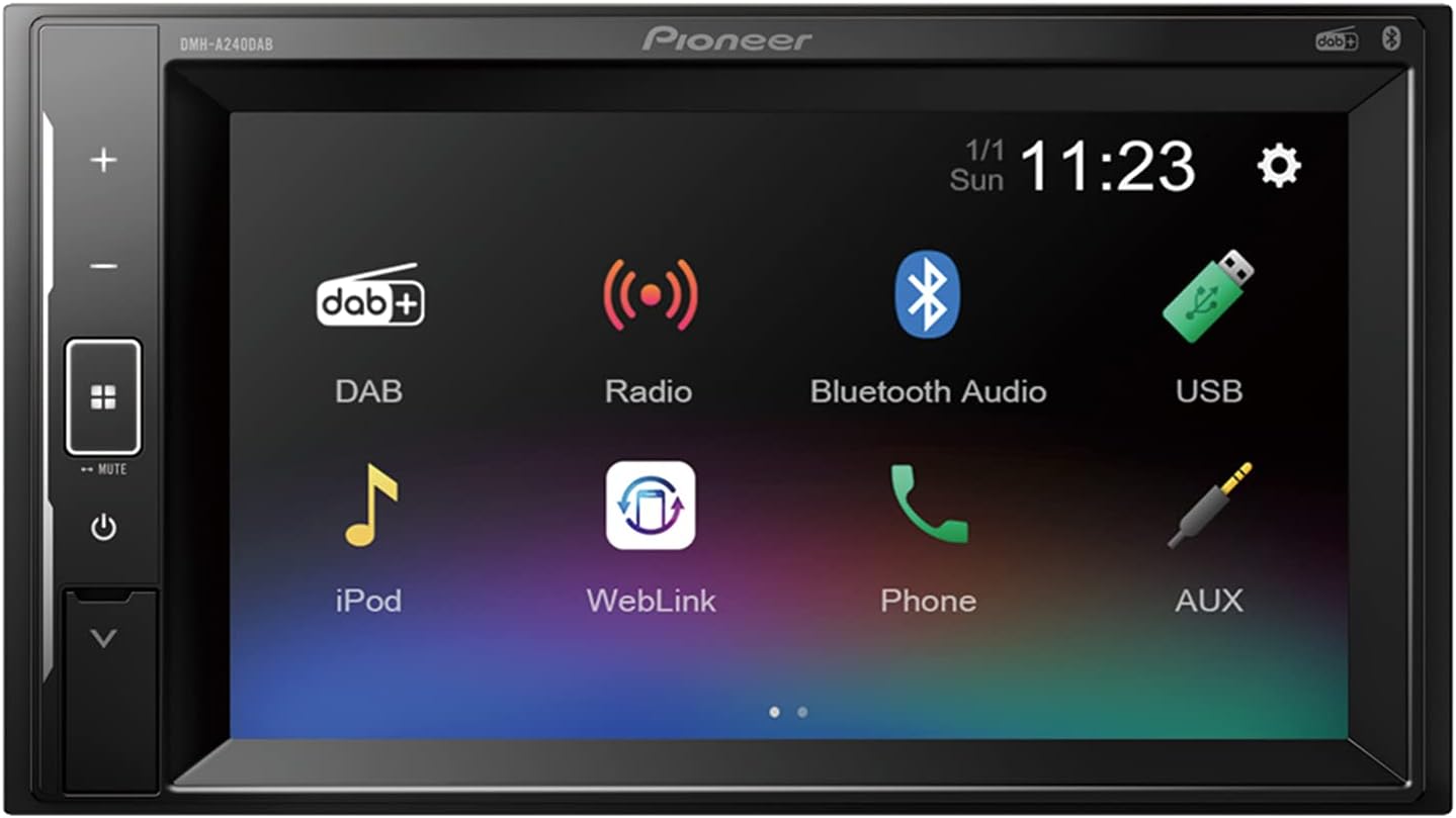 DMH-A240DAB Mechafree 6.2” touchscreen multimedia player with Smartphone Mirroring. Bluetooth, DAB/DAB+ Digital Radio, 13-band GEQ.