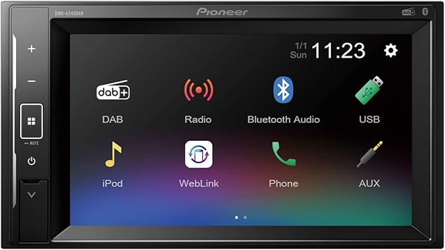 Pioneer DMH-A240DAB Mechafree 6.2 touchscreen multimedia player with Smartphone Mirroring. Bluetooth, DAB/ DAB+ Digital Radio, 13-band GEQ.