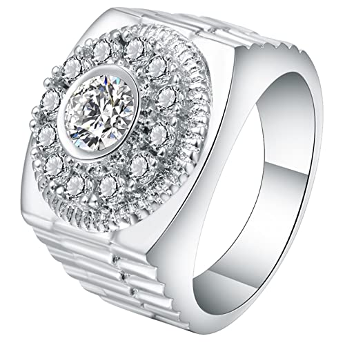 Bague pour les femmes esthétique large anneau géométrique en zircone