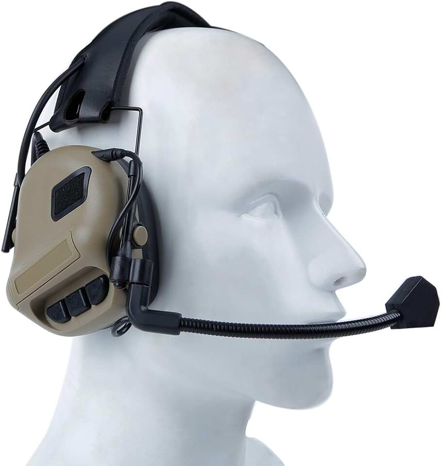 GYDEHUTJ Auriculares tácticos Disparo electrónico Protección auditiva NRR 21 dB Amplificación de Sonido Reducción de Ruido Orejeras Caza Caza Defensor de Orejas con micrófono Desmontable